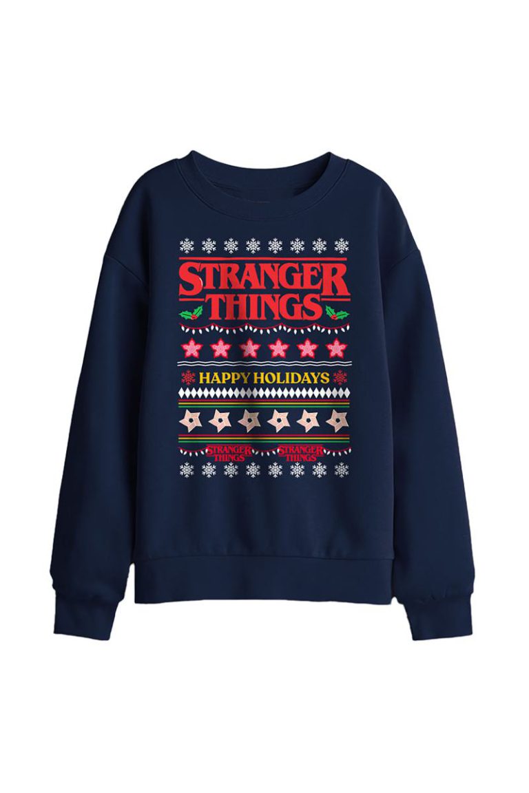 Stranger Things Demogorgon Ugly Christmas Jumper Kids Sweatshirt, Navy from Debenhams