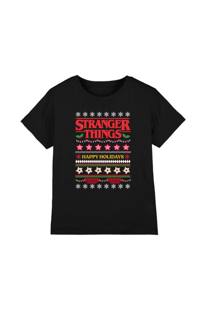 Stranger Things Demogorgon Ugly Christmas Jumper T-Shirt Black from Debenhams