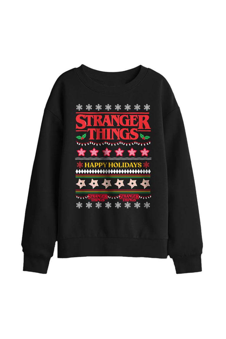 Stranger Things Demogorgon Ugly Xmas Jumper Kids Sweatshirt, Black from Debenhams