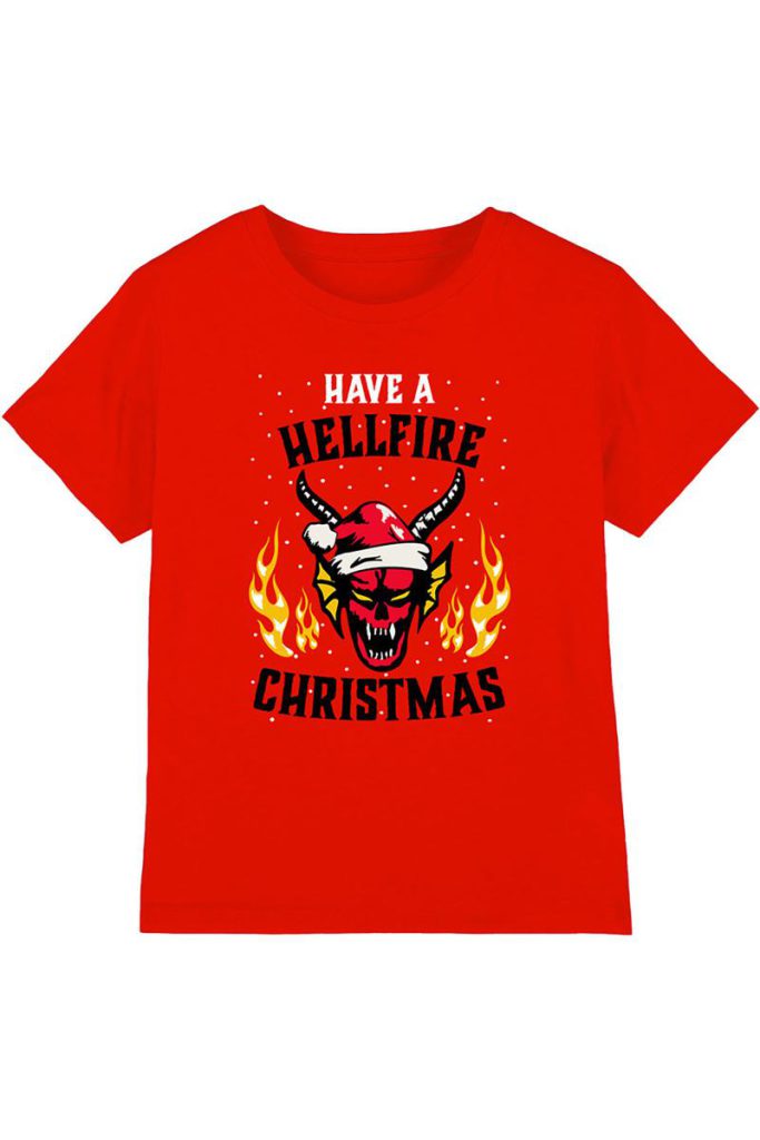 Stranger Things Hellfire Christmas Kids T-Shirt, Red from Debenhams