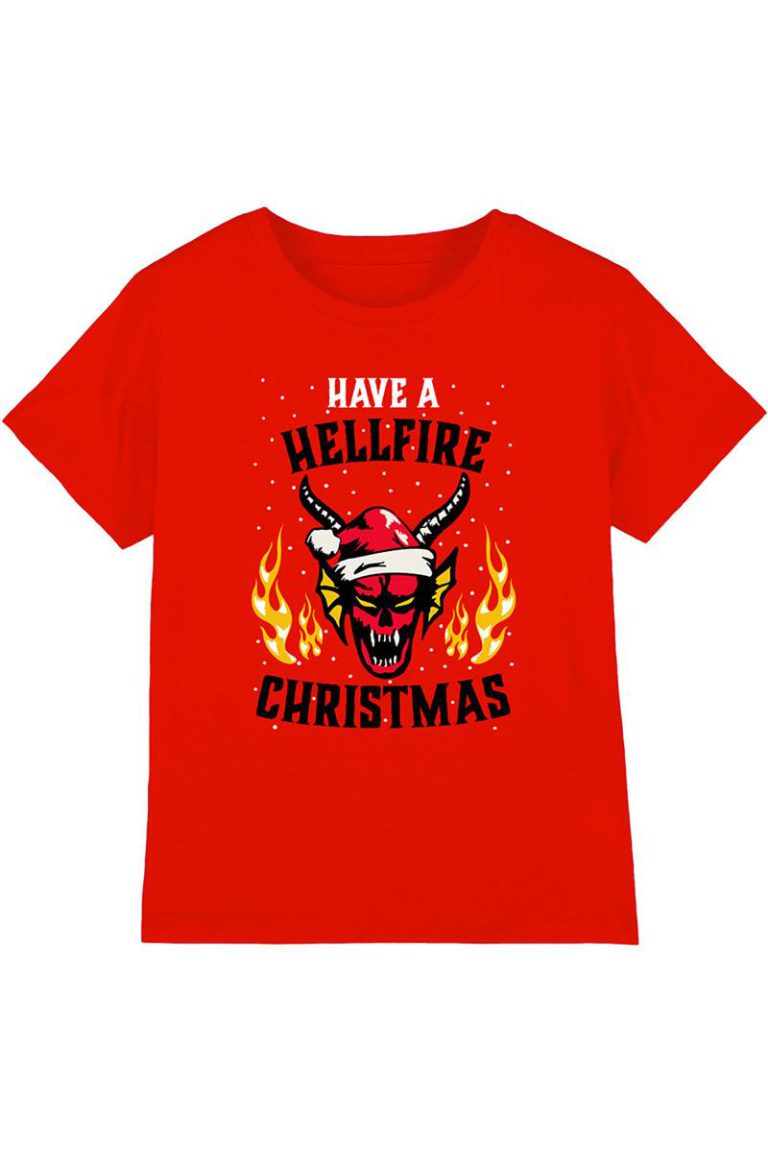 Stranger Things Hellfire Christmas Kids T-Shirt, Red from Debenhams