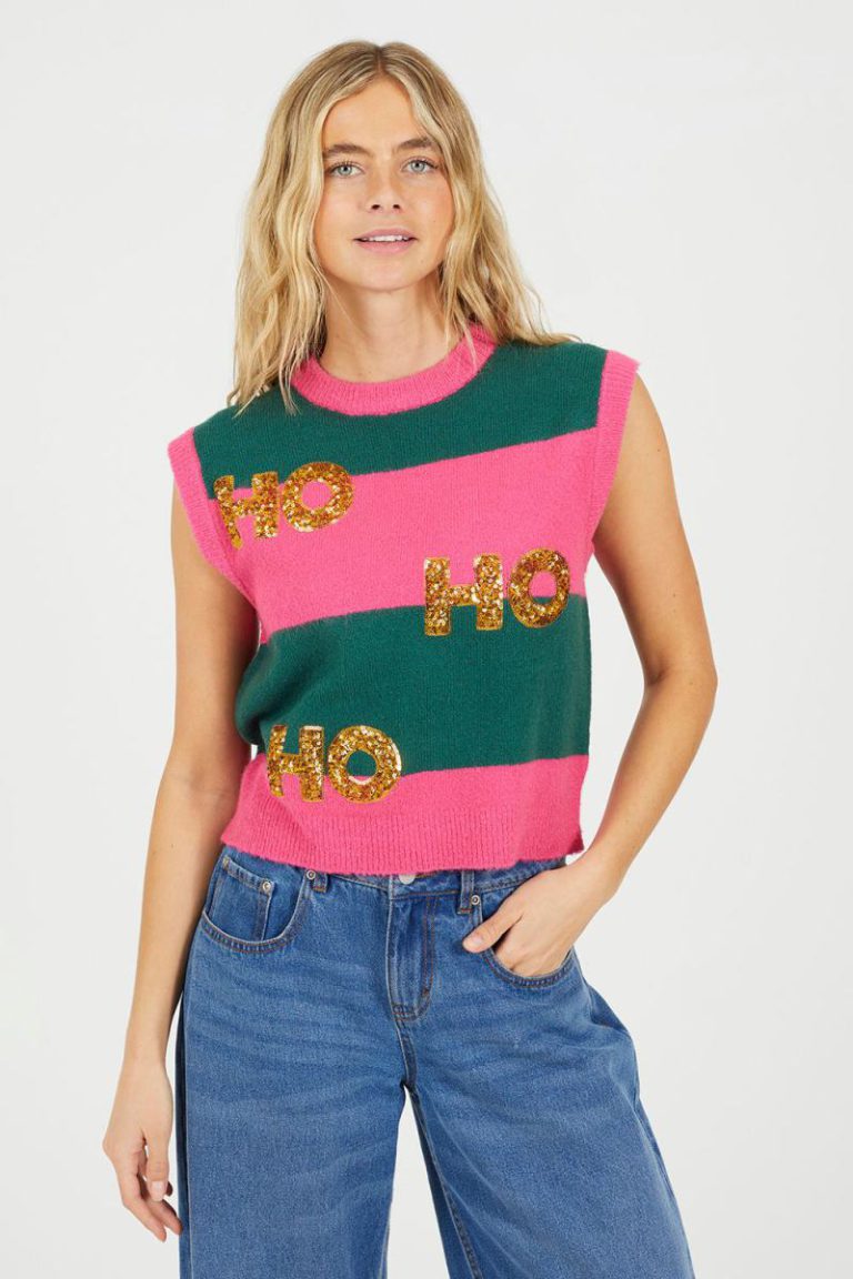Striped Sequin Christmas Tank Top from Debenhams