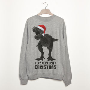 T Rexcellent Women's Christmas Dinosaur Sweatshirt from Not On The High Street