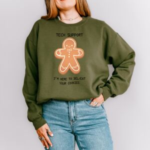 Tech Support Gingerbread Jumper – “I’m Here To Del/Eat Your Cookies” Geek Sweater Christmas jumper from Not On The High Street