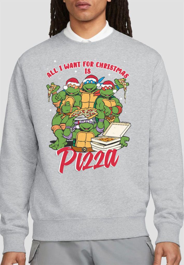 Teenage Mutant Ninja Turtles Christmas Pizza Sweatshirt, Athletic Heather from Debenhams