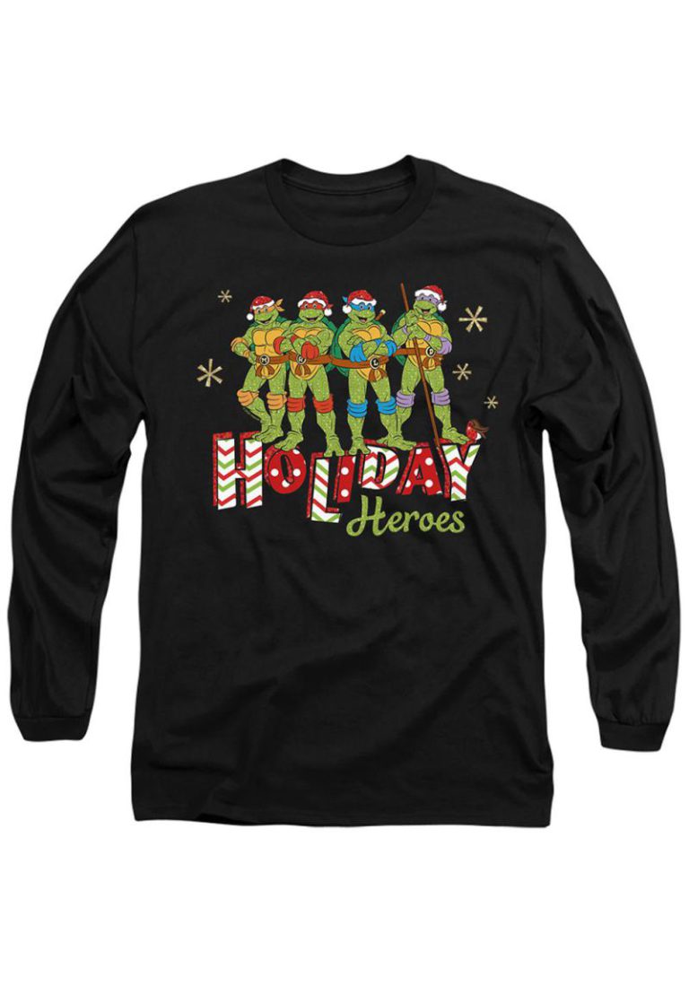Teenage Mutant Ninja Turtles Holiday Heroes Christmas Shine Long Sleeve T-Shirt, Black from Debenhams