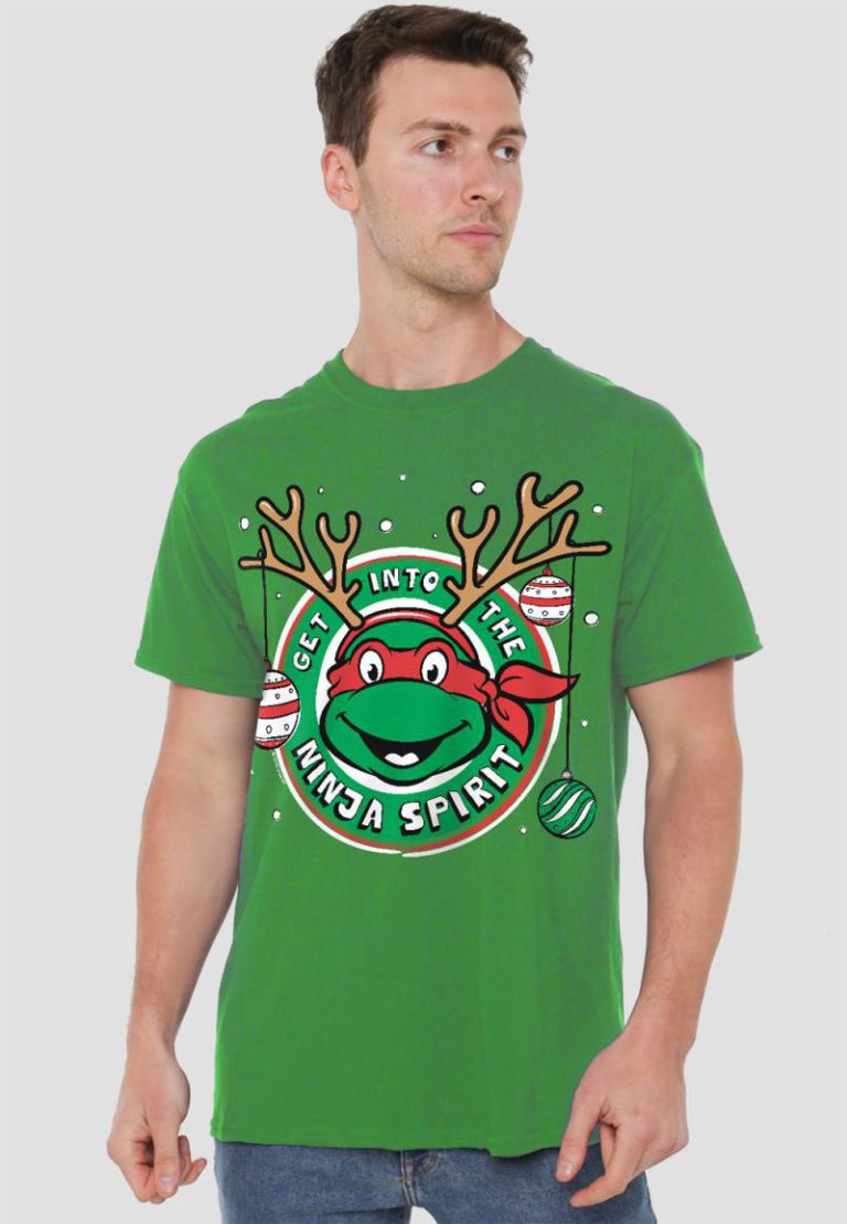 Teenage Mutant Ninja Turtles Ninja Christmas Spirit Unisex Adult T Shirt, Kelly Green from Debenhams