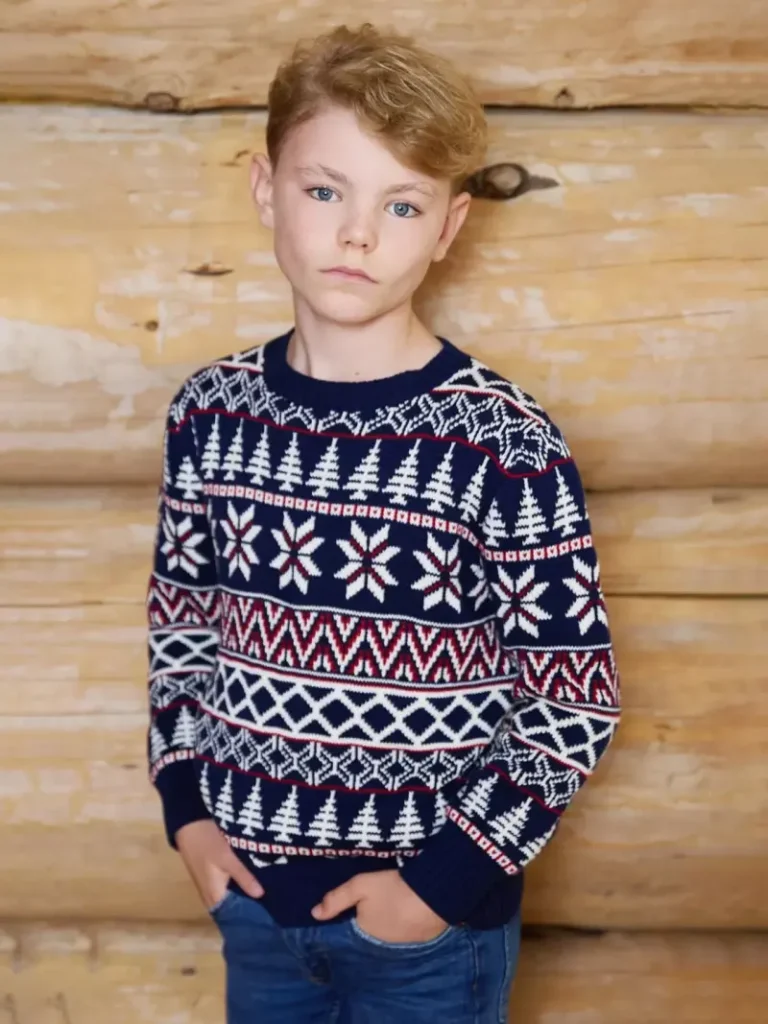 The Little Tailor Kids' Christmas Fairisle Jumper from John Lewis