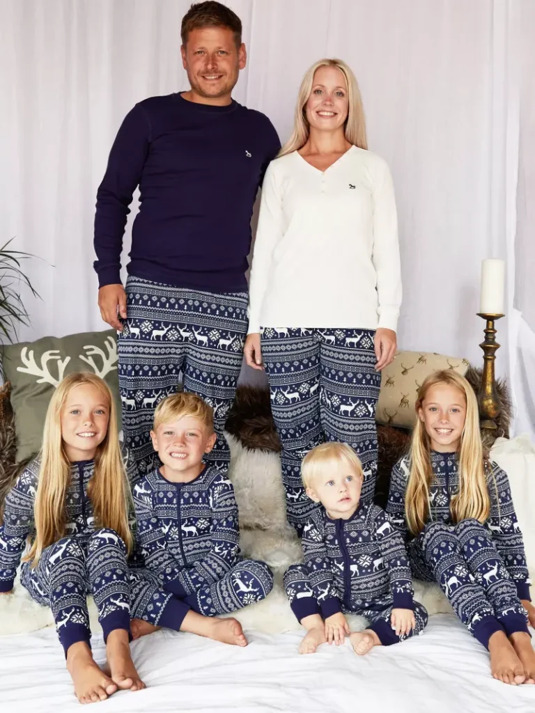 The Little Tailor Ladies Christmas Pyjama Set, Navy from John Lewis