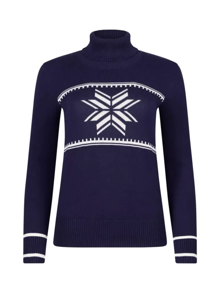The Little Tailor Slim Christmas Roll Neck Snowflake Jumper from John Lewis