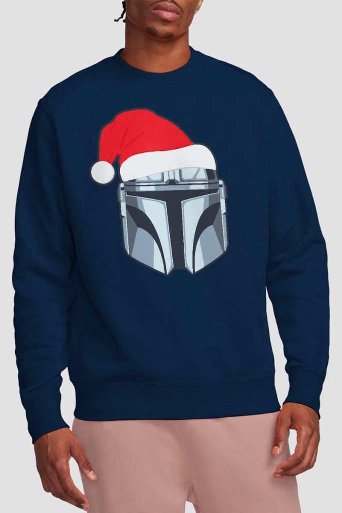 The Mandalorian Mando Christmas Santa Hat Sweatshirt, Navy from Debenhams