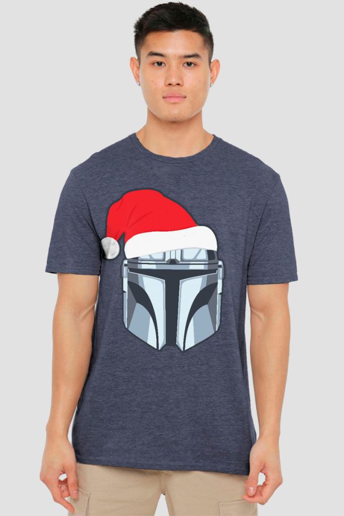The Mandalorian Mando Christmas Santa Hat T-Shirt, Navy from Debenhams