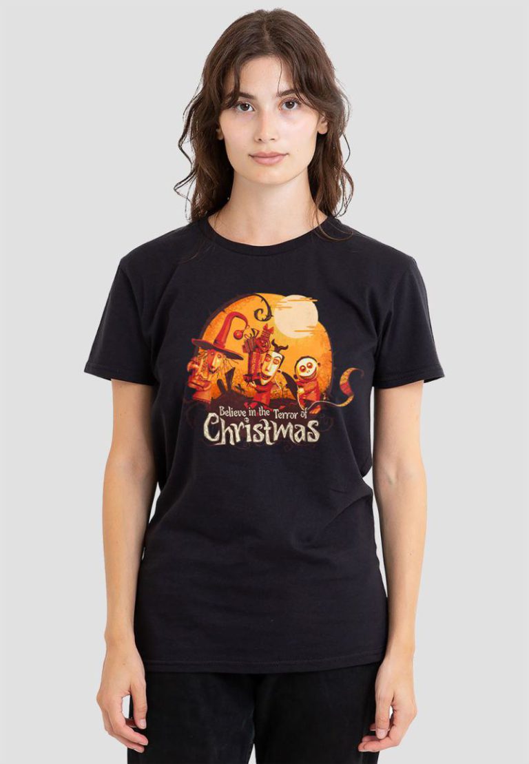 The Nightmare Before Christmas Believe In The Terror T-Shirt, Black from Debenhams