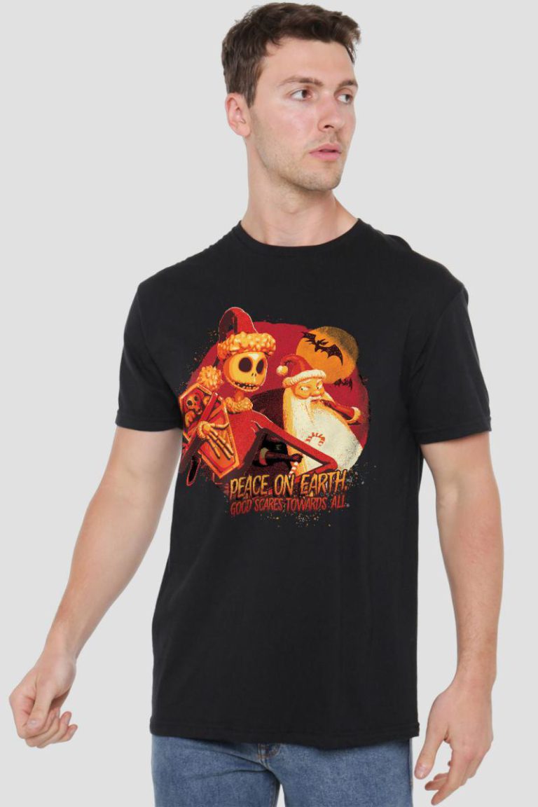 The Nightmare Before Christmas Good Scares Towards All Mens T-Shirt Black from Debenhams