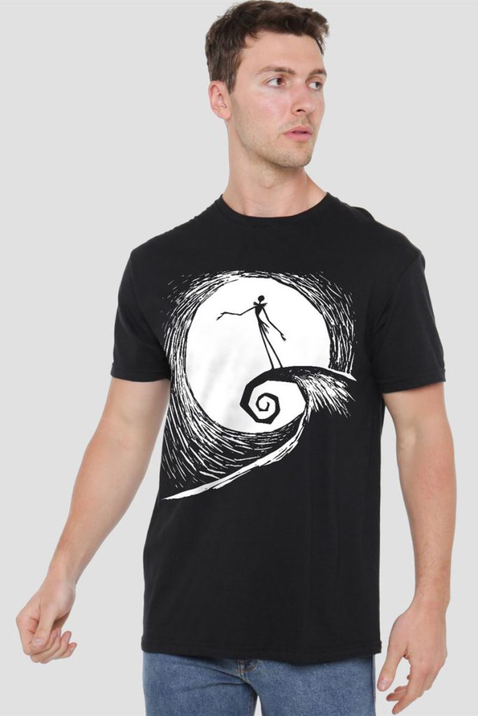 The Nightmare Before Christmas Jack Moon Silhouette T Shirt, Black from Debenhams