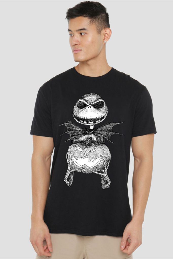 The Nightmare Before Christmas Jack Pumpkin Sketch T Shirt, Black from Debenhams