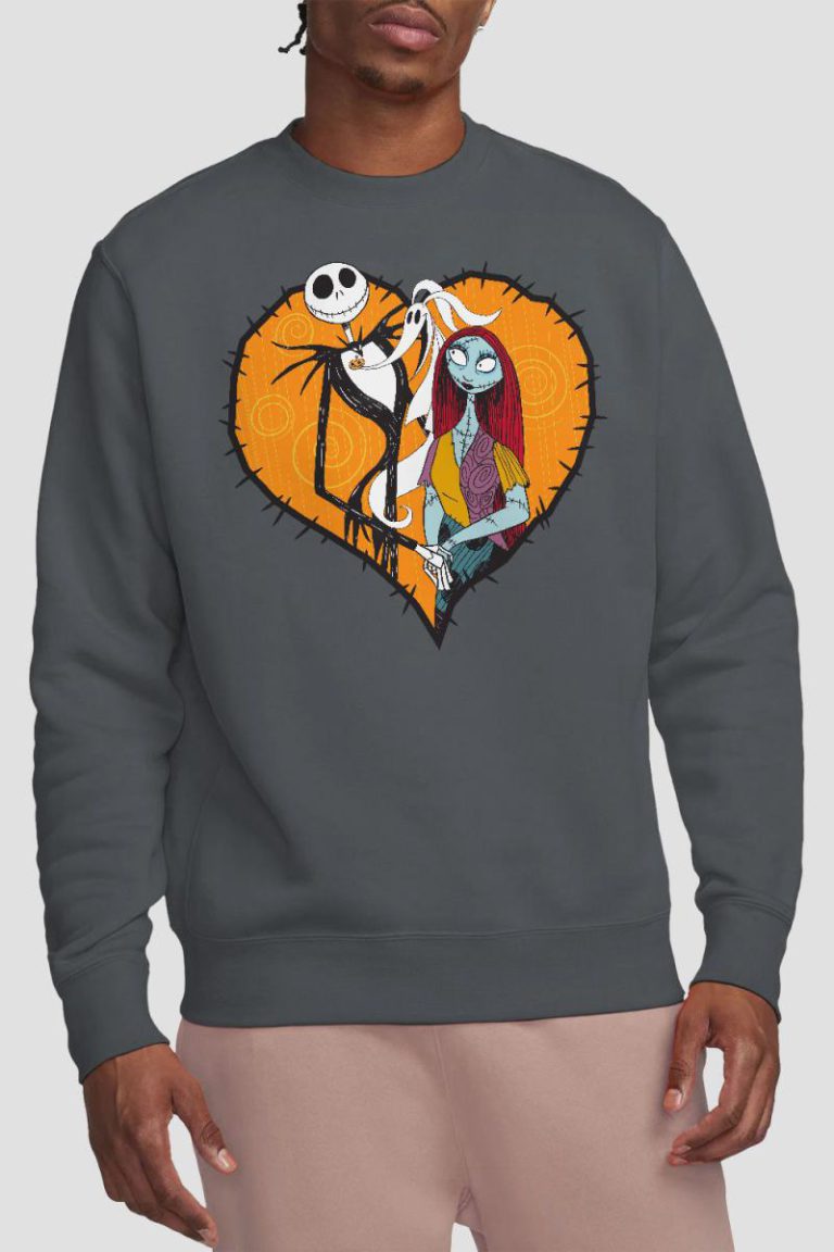 The Nightmare Before Christmas Jack Sally Heart Sweatshirt Charcoal from Debenhams