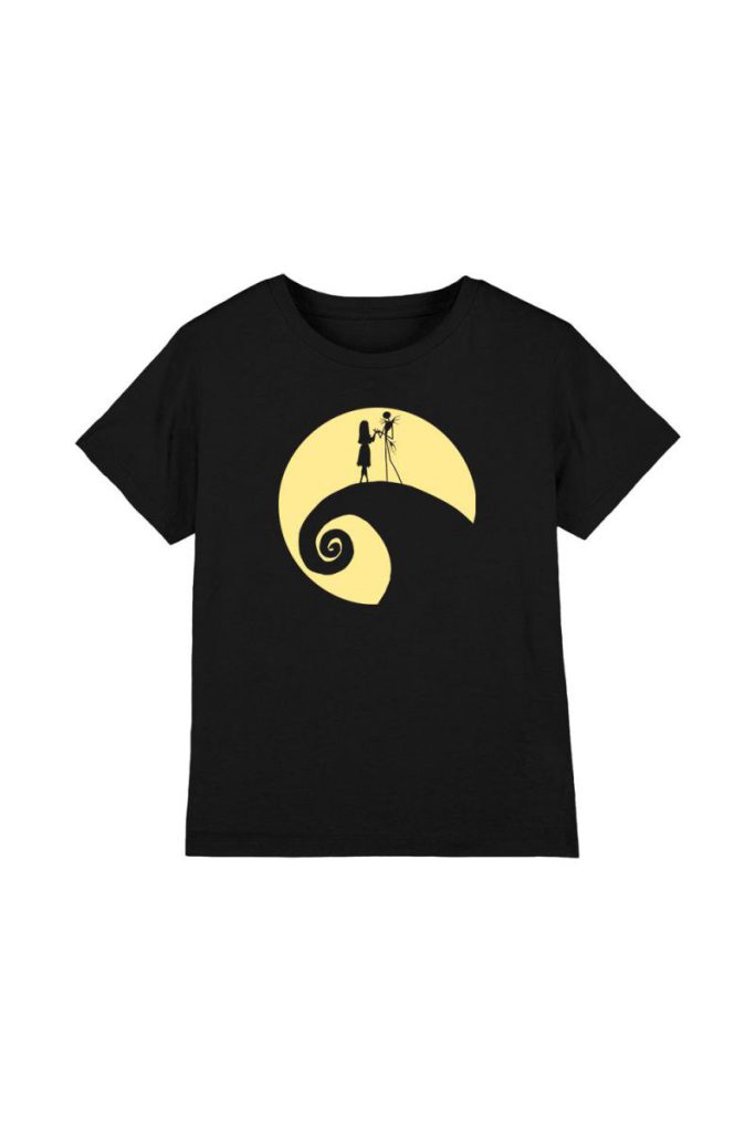 The Nightmare Before Christmas Jack Sally White Circle Kids T-Shirt Black from Debenhams