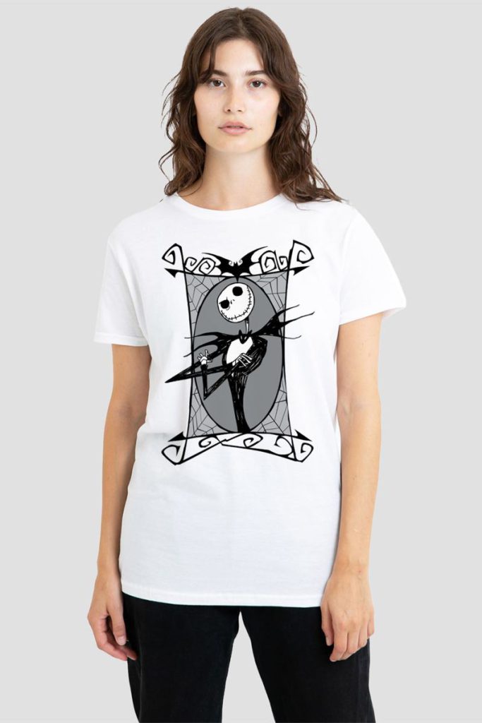 The Nightmare Before Christmas Jack Skellington Frame T Shirt, White from Debenhams