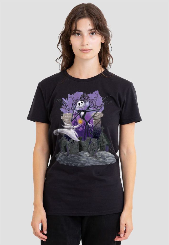 The Nightmare Before Christmas Jack Skellington Graves T-Shirt, Black from Debenhams