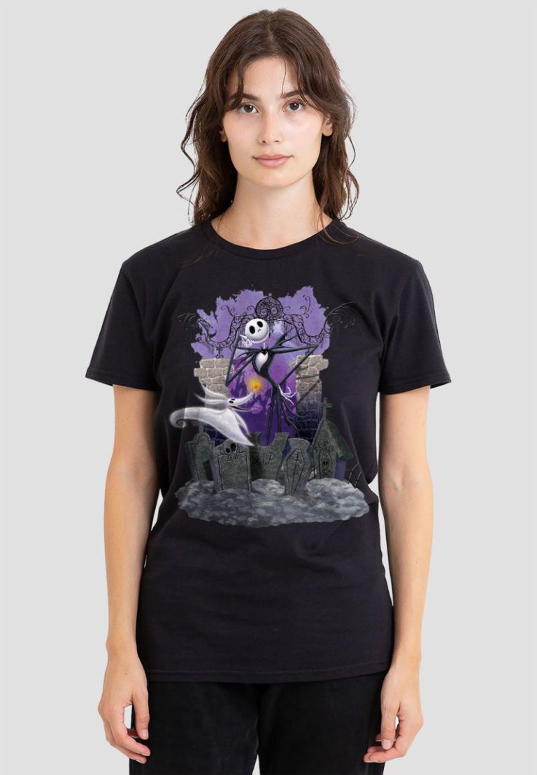 The Nightmare Before Christmas Jack Skellington Graves T-Shirt, Black from Debenhams