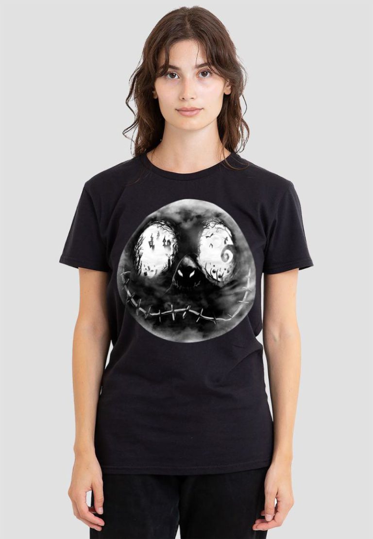 The Nightmare Before Christmas Jack Skellington Grey Face T-Shirt, Black from Debenhams