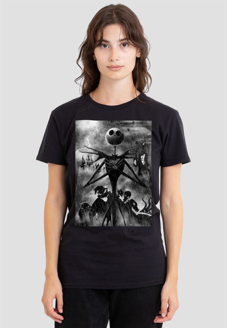 The Nightmare Before Christmas Jack Skellington Rain T-Shirt, Black from Debenhams