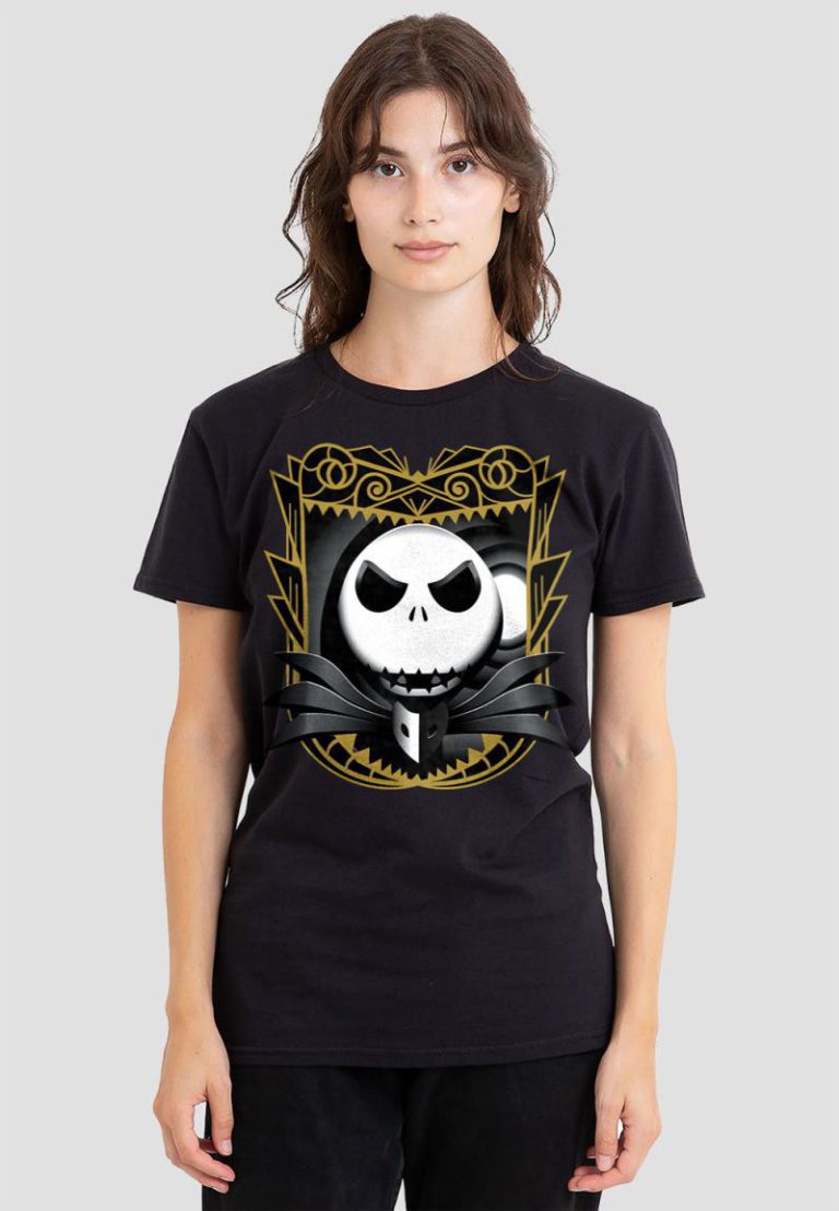 The Nightmare Before Christmas Jack Skellington Shaded T-Shirt, Black from Debenhams