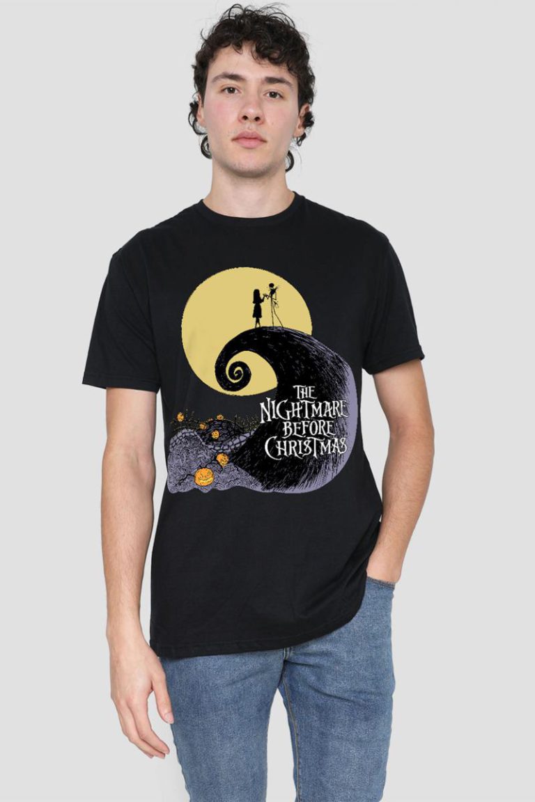 The Nightmare Before Christmas Moon Silhouette T Shirt, Black from Debenhams