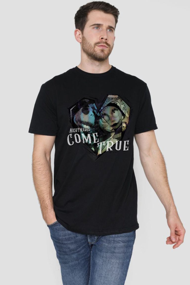 The Nightmare Before Christmas Nightmares Come True Mens T-Shirt Black from Debenhams