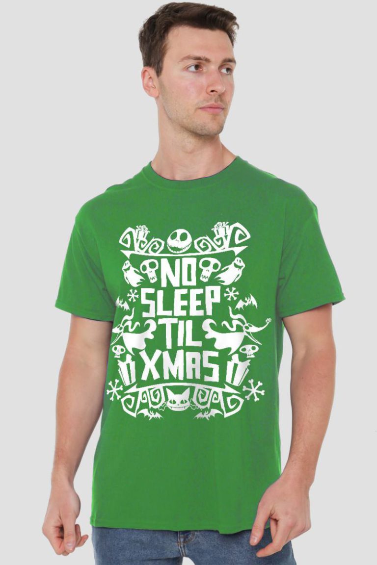 The Nightmare Before Christmas No Sleep Til Christmas Mens T-Shirt Green from Debenhams