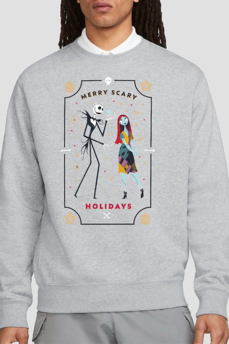 The Nightmare Before Christmas Scary Holidays Jack And Sally Sweatshirt Light Grey from Debenhams