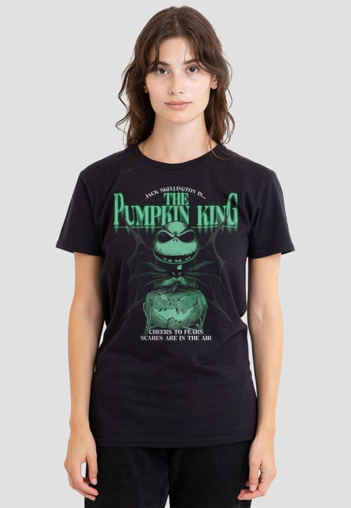 The Nightmare Before Christmas The Pumpkin King Cheers To Fears T-Shirt, Black from Debenhams