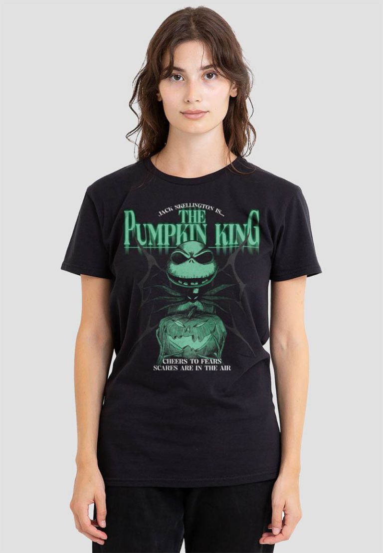 The Nightmare Before Christmas The Pumpkin King Cheers To Fears T-Shirt, Black from Debenhams