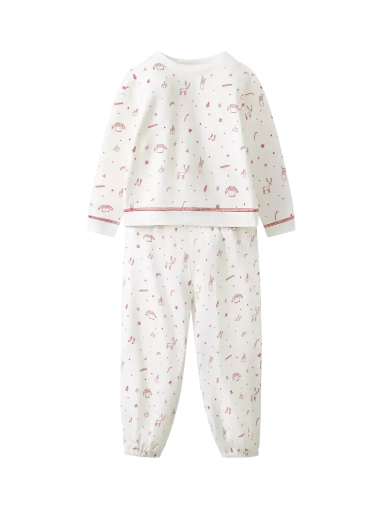 The White Company Baby Christmas Eve Pyjama Set, Multi from John Lewis