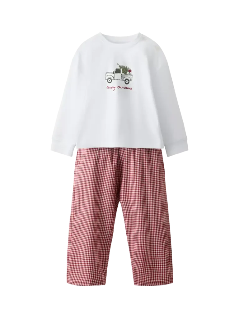 The White Company Kids' Long Sleeve Christmas Pyjama Set, Multi from John Lewis