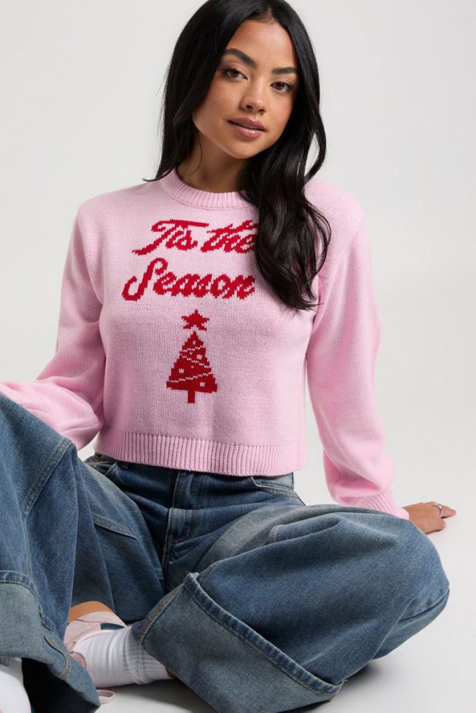 Tis The Season Cropped Christmas Jumper from Debenhams