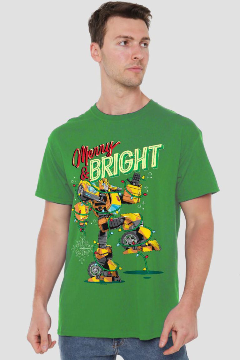 Transformers Merry & Bright Bumblebee Christmas T Shirt Dark Green from Debenhams