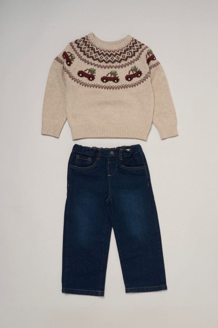 True Knit Fair isle Jumper with Jeans Christmas jumper from Debenhams