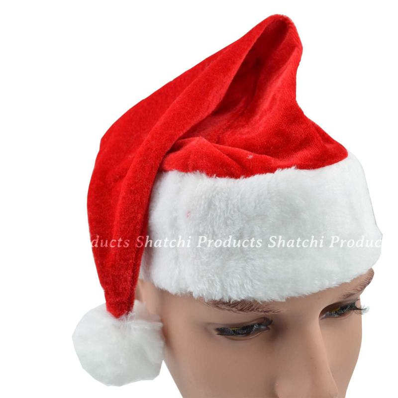 Unisex Deluxe Christmas Santa Hat Classic Velvet Comfort Xmas Santa Claus Fancy Dress Accessory for Christmas from Debenhams