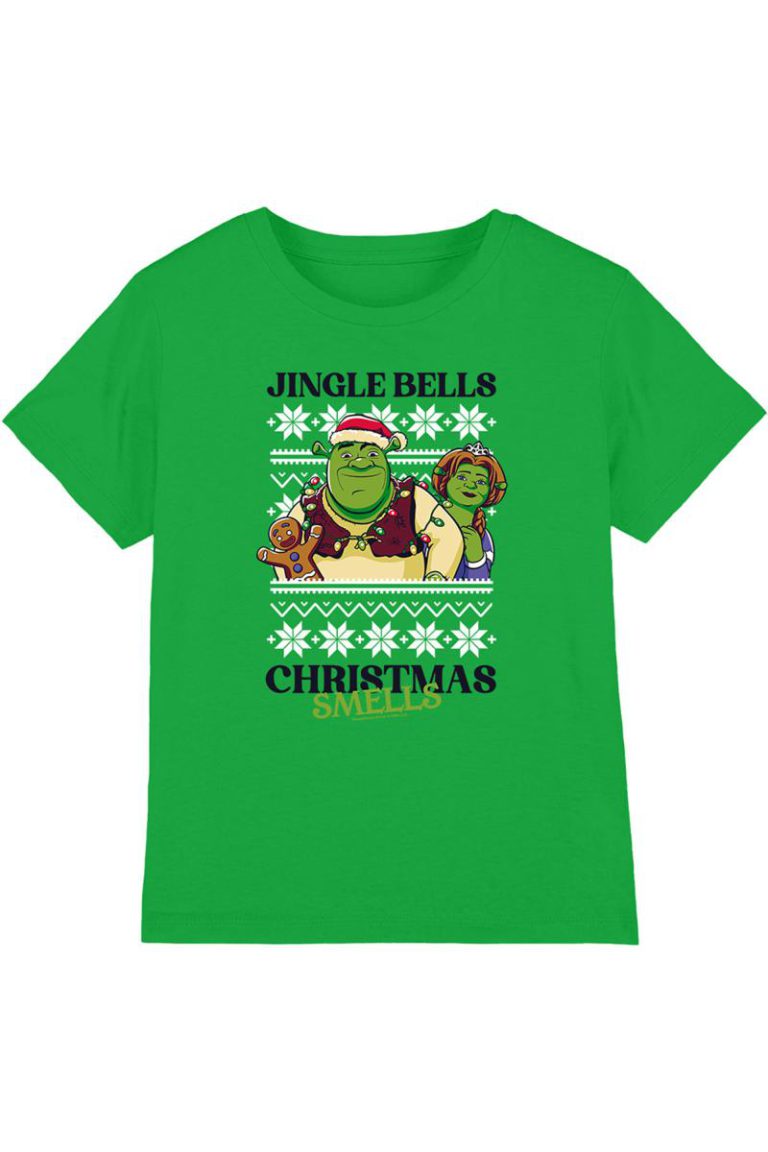 Universal Shrek Christmas Smells Jumper Fairisle Kids Tee, Kelly Green from Debenhams