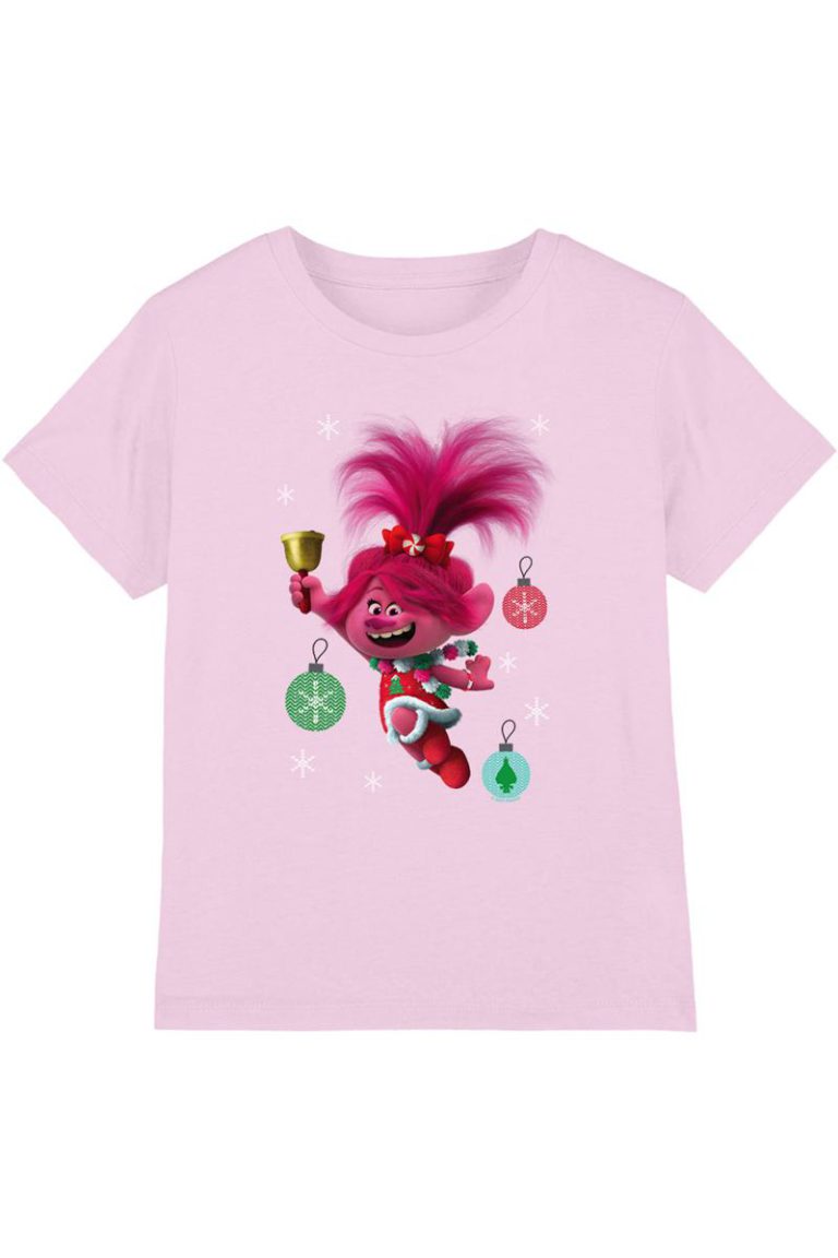 Universal Trolls Poppy Christmas Baubles Kids T Shirt, Pink from Debenhams