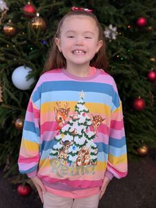 Vintage Christmas Tree Personalised Pastel Rainbow Jumper from Not On The High Street