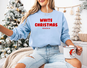 White Christmas Jumper In Light Blue from Not On The High Street