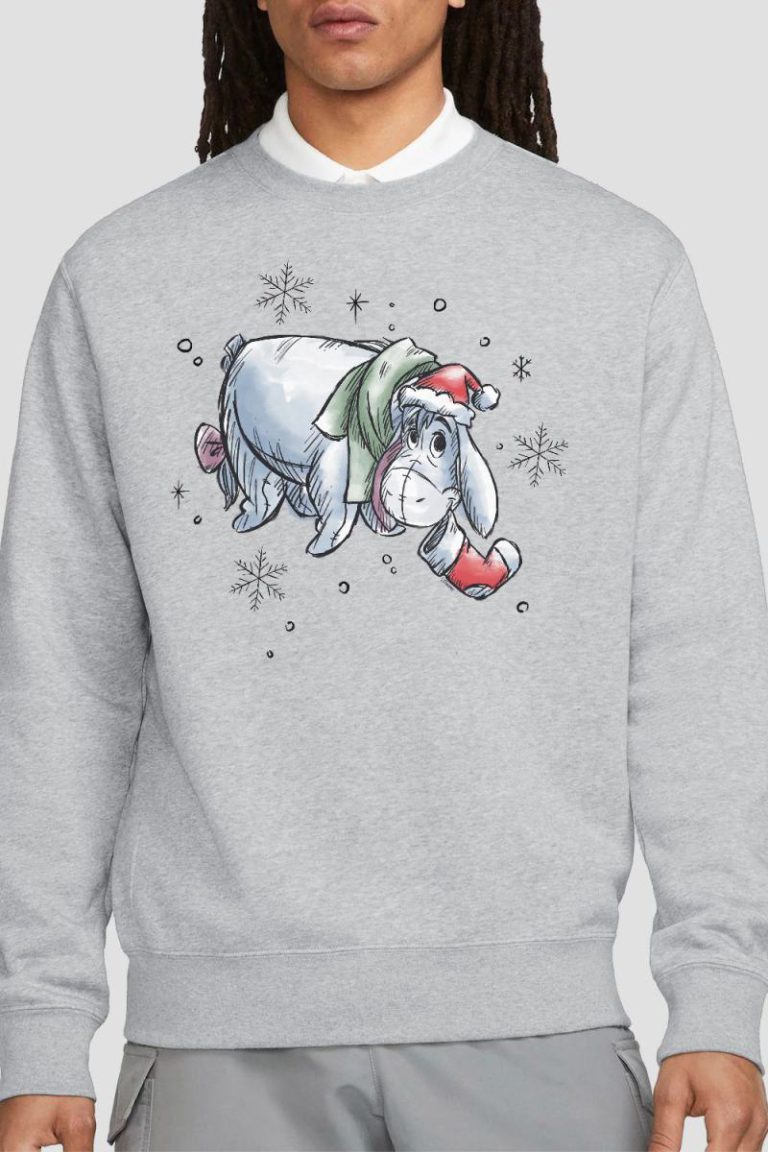 Winnie The Pooh Eeyore Christmas Snowflakes Sweatshirt Light Grey from Debenhams