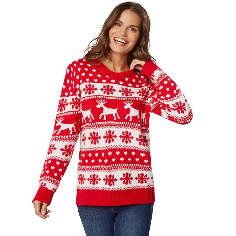 Winter Magic Ladies' Christmas Jumper Red in White from Debenhams