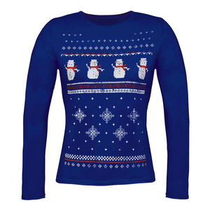 Womens Festive Christmas Snowman Long Sleeve Tshirt from Not On The High Street