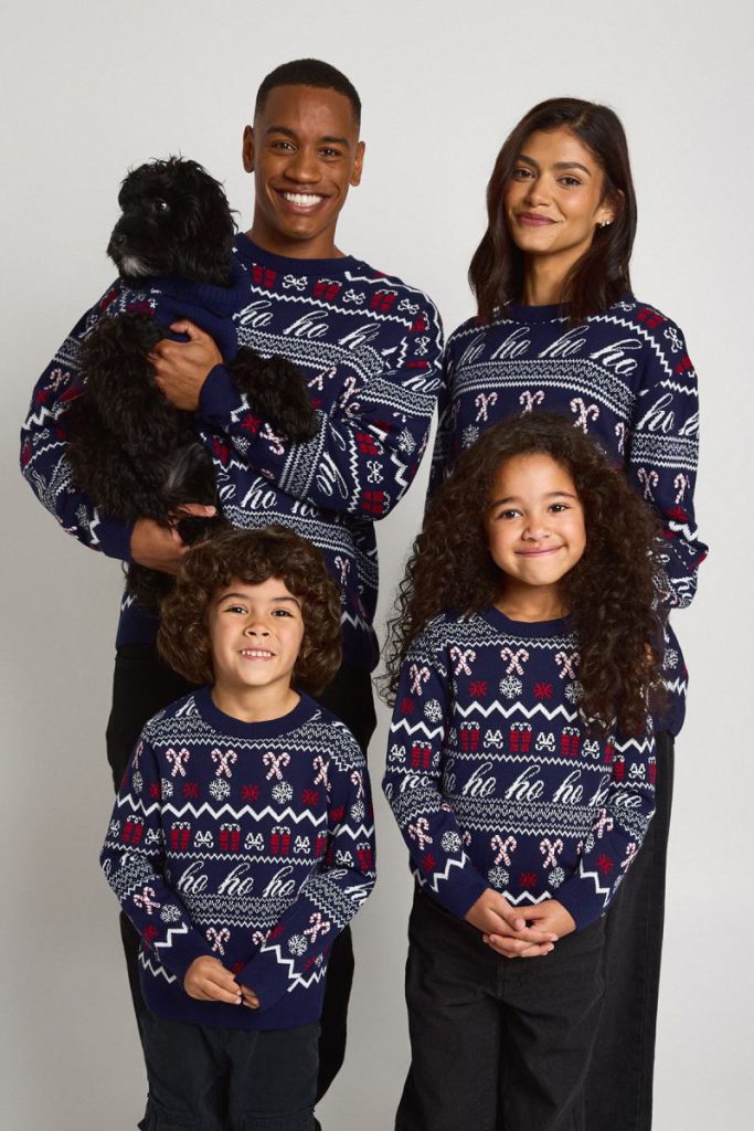 Womens Matching Family Ho Ho Ho Fairisle Christmas Jumper from Boohoo