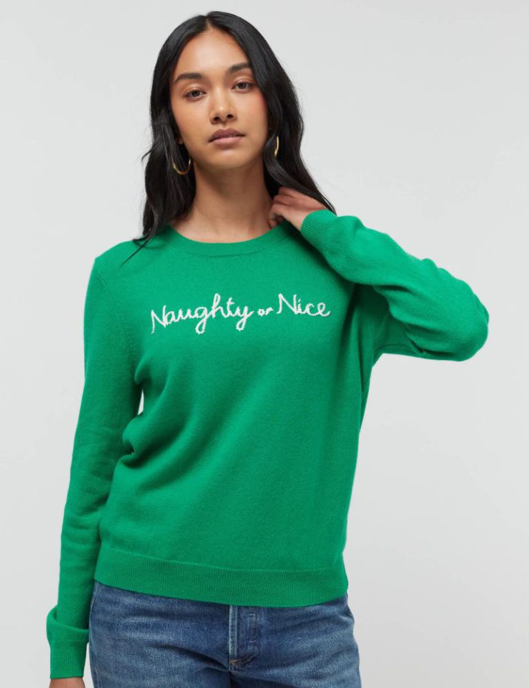 Wool Rich Christmas Slogan Jumper with Cashmere from Marks & Spencer