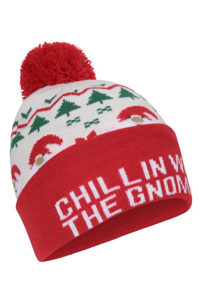 'Xmas Gnomes' Decorative Soft Knitted Casual Warm Cosy Pom Beanie Hat from Boohoo